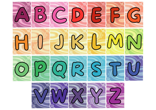 Aboriginal Alphabet Poster - Rainbow (Digital File)