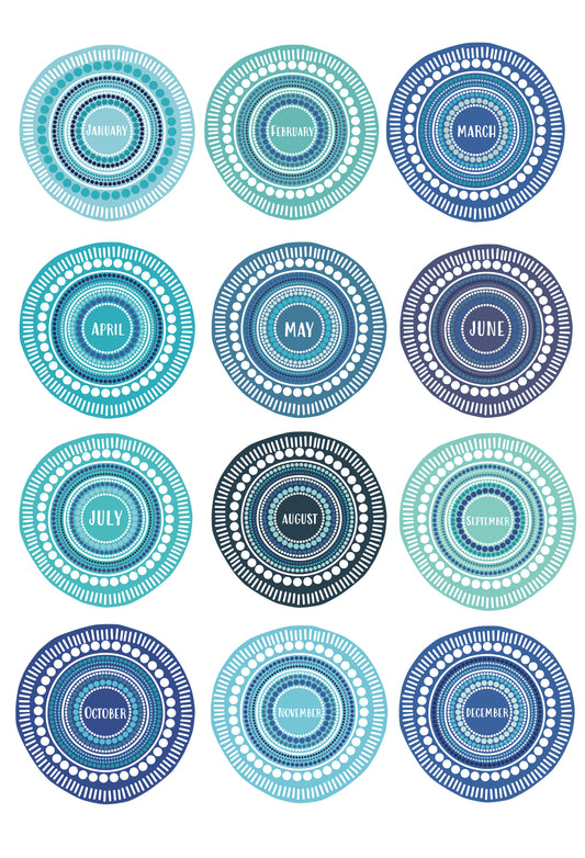Aboriginal Birthday Chart - Saltwater (Digital File)
