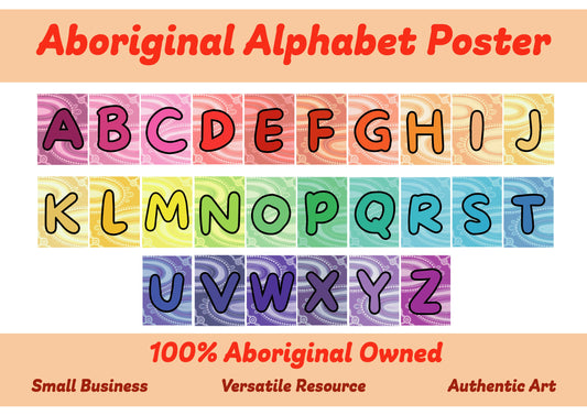 Aboriginal Alphabet Poster - Rainbow (Digital File)