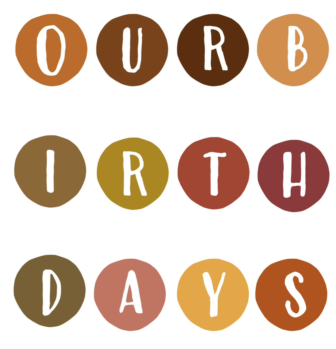 Aboriginal Birthday Chart - Earth (Digital File)